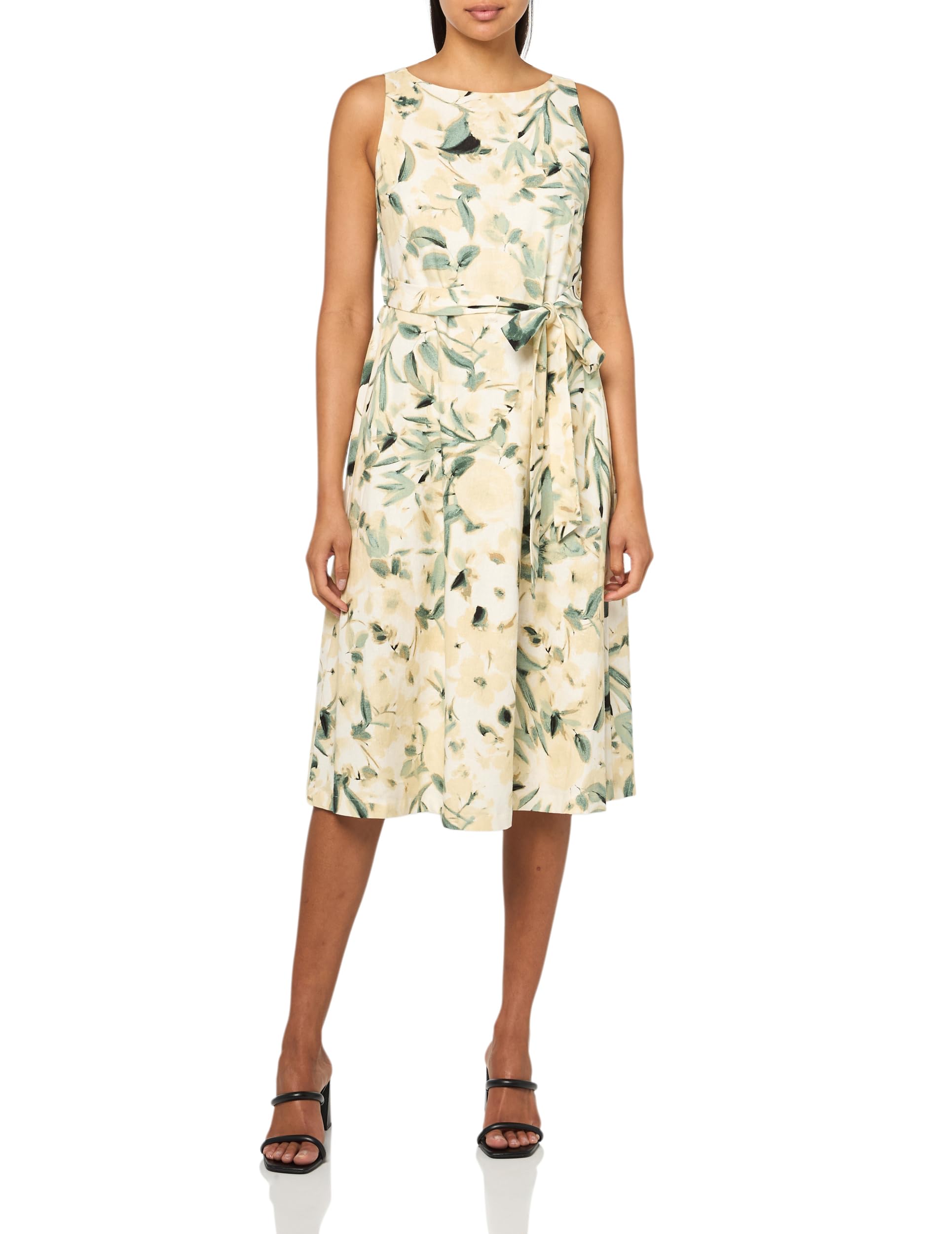 Anne Klein Women's Fit and Flare Midi, White Dove Multi, 18 Plus