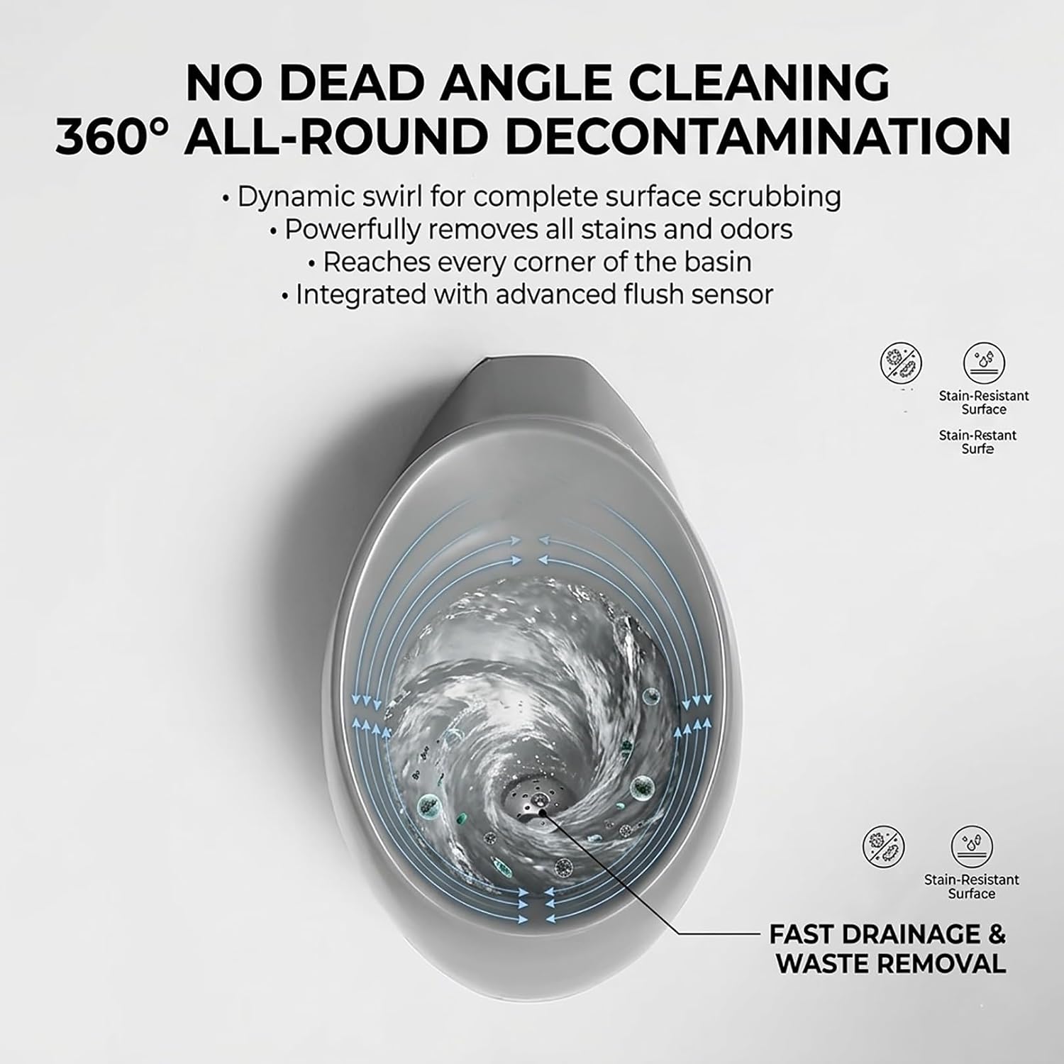 Wall Mounted Ceramic Urinal for Men with Automatic Sensor Flush, Odor-Resistant Smart Induction Mens Urinal, for Commercial and Home Bathroom, Office, Hotel(Black,Sensor B)