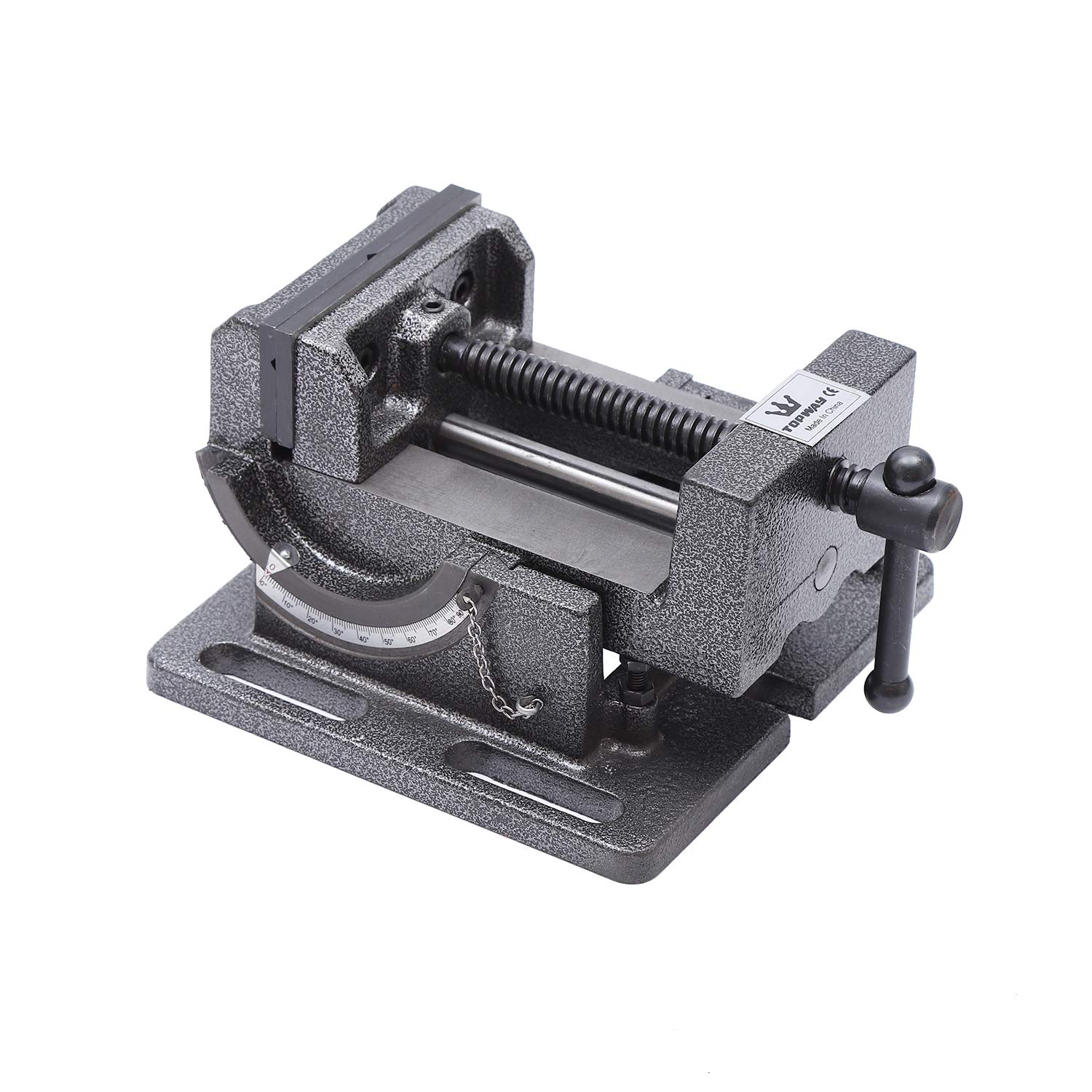 TOPWAY Étau de Perceuse à Colonne Inclinable 4" 100mm, Professionnel Étau à Pince d'angle Inclinable Pince d'établi de Table de pour Travail en Acier