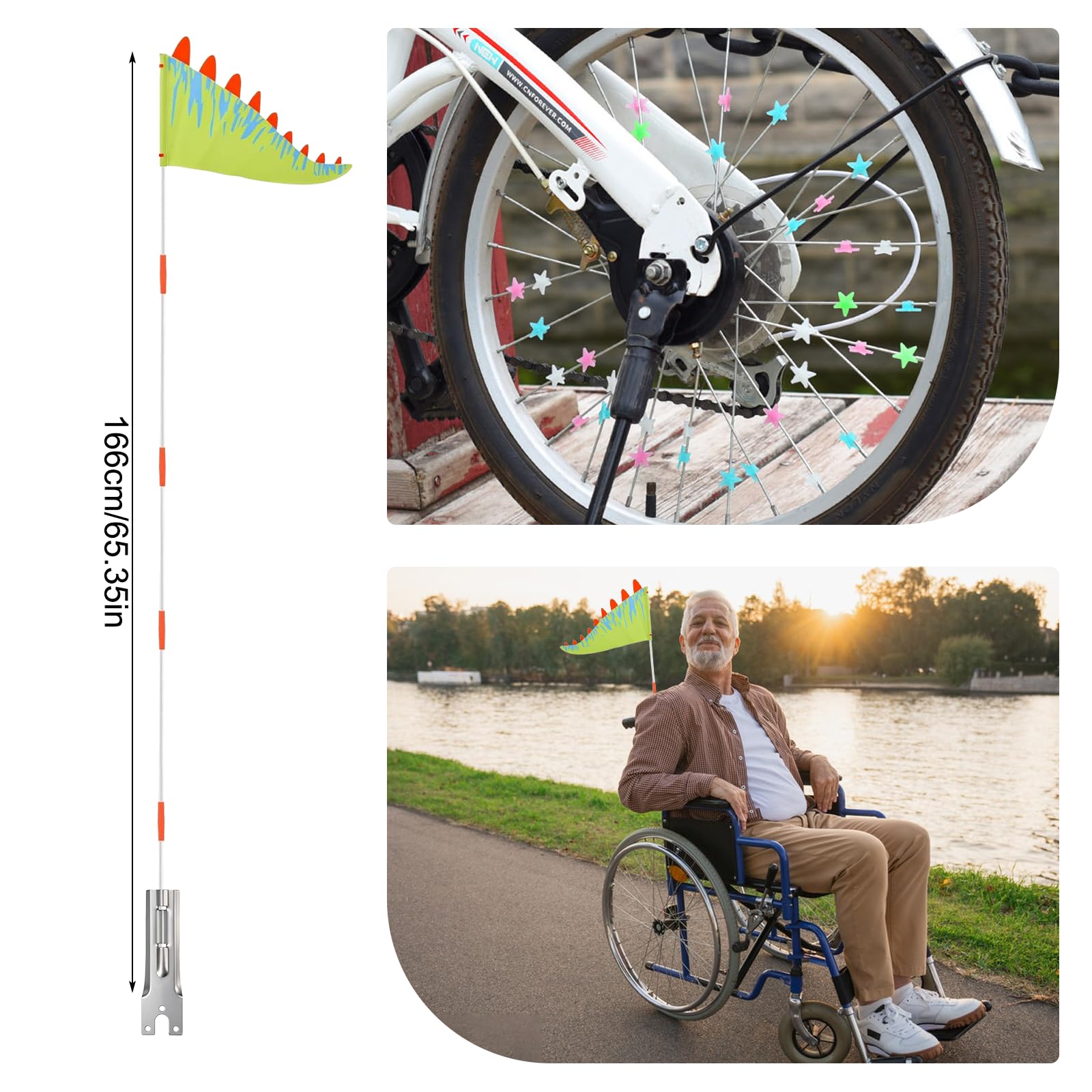 Sunyunze Fahrradfahne für Kinder Fahne Wimpel Fahrrad Kind