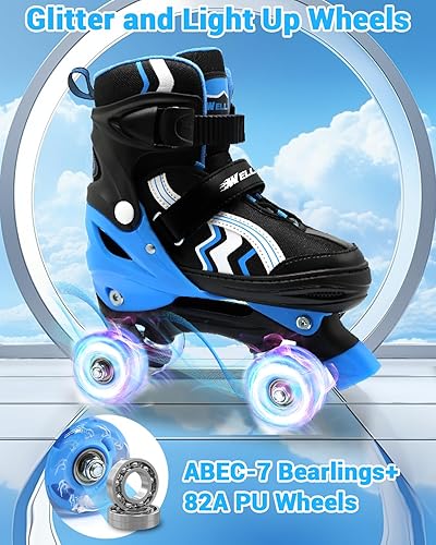 Miniatura 2 de Patines de Ruedas para Niños, 4 Patines de Ruedas Ajustables con Ruedas Iluminadas, Patines de Ruedas para Niñas y Niños, Niños Principiantes para