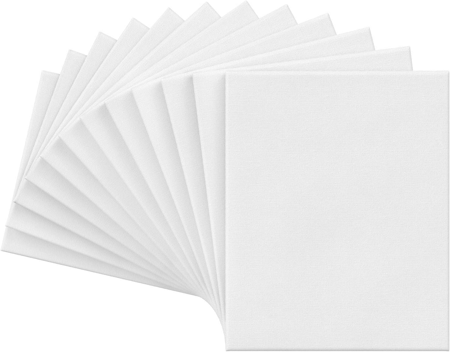 Arteza Stretched Canvas for Painting, Pack of 12, 8 x 10 Inches, Blank White Canvases, 100% Cotton, 8 oz Gesso-Primed, Art Supplies for Acrylic Pouring and Oil Painting : Everything Else