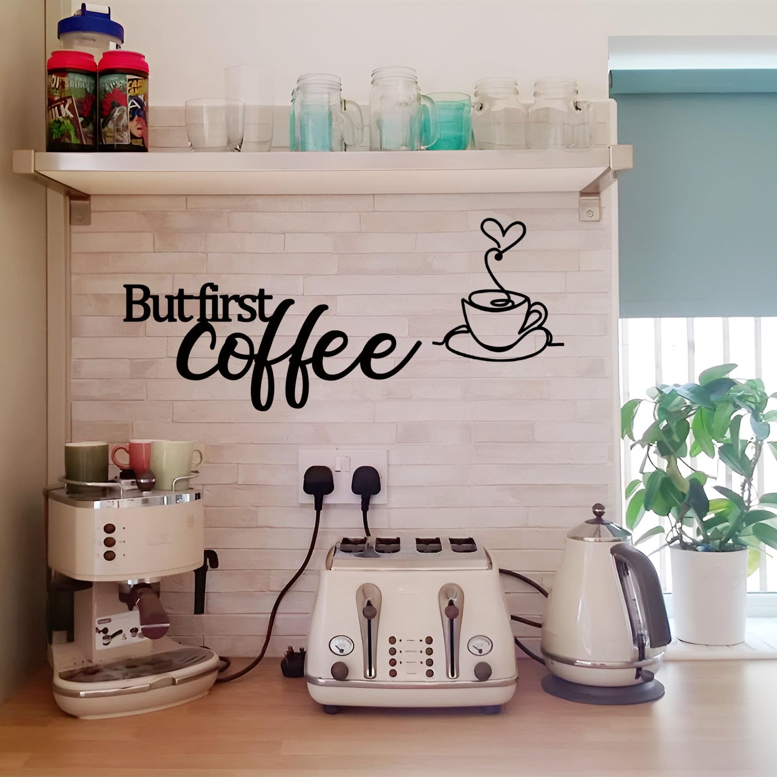 Schild Mit Aufschrift "But First Coffee"  Produktbild-Vorschau 13