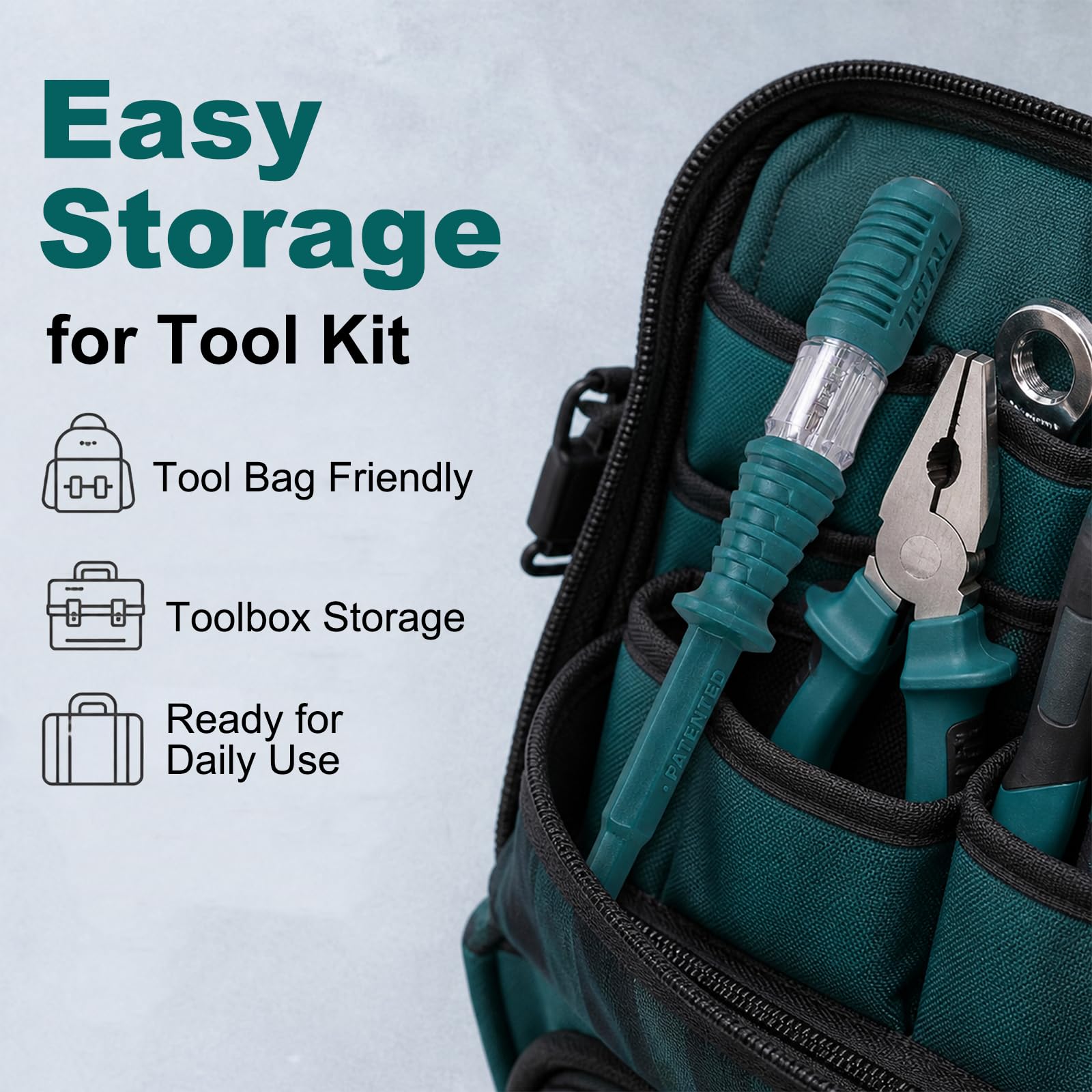 TOTAL Voltage Tester Screwdriver 100-500V AC | 2-in-1 Phase Tester & Slotted Screwdriver | Insulated Electric Tester Pen | Durable & Easy to Use for Home & Electricians — Amazon image 7