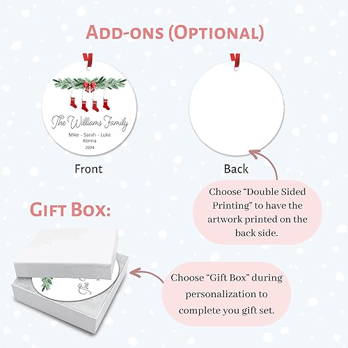 Miniatura 66 de Adorno de Navidad de familia de 3 2024, adorno personalizado para la primera Navidad del bebé, recuerdo de adorno familiar con tema de oso, 3.5