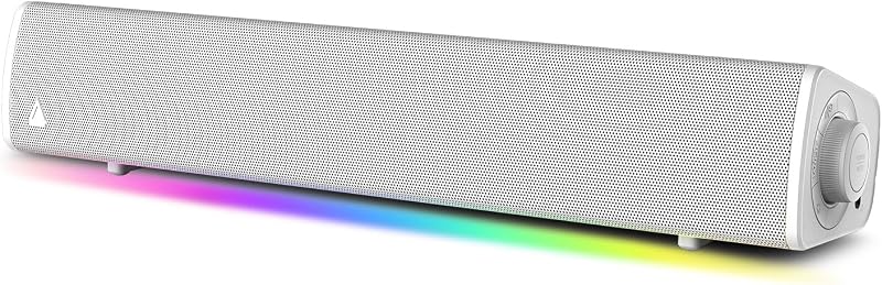 Creative Sound Blaster GS3 Compact RGB Gaming Soundbar, Superwide, White | RGB Gaming Soundbar, Bluetooth, USB-C, Under Monitor, PC, Console, Compact Design, White