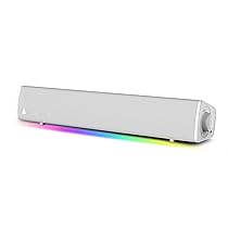CREATIVE Soundbar compatta da gaming Sound Blaster GS3 (Bianca) con RGB e tecnologia SuperWide, alimentata tramite USB, Bluetooth 5.4, porta di uscita cuffie
