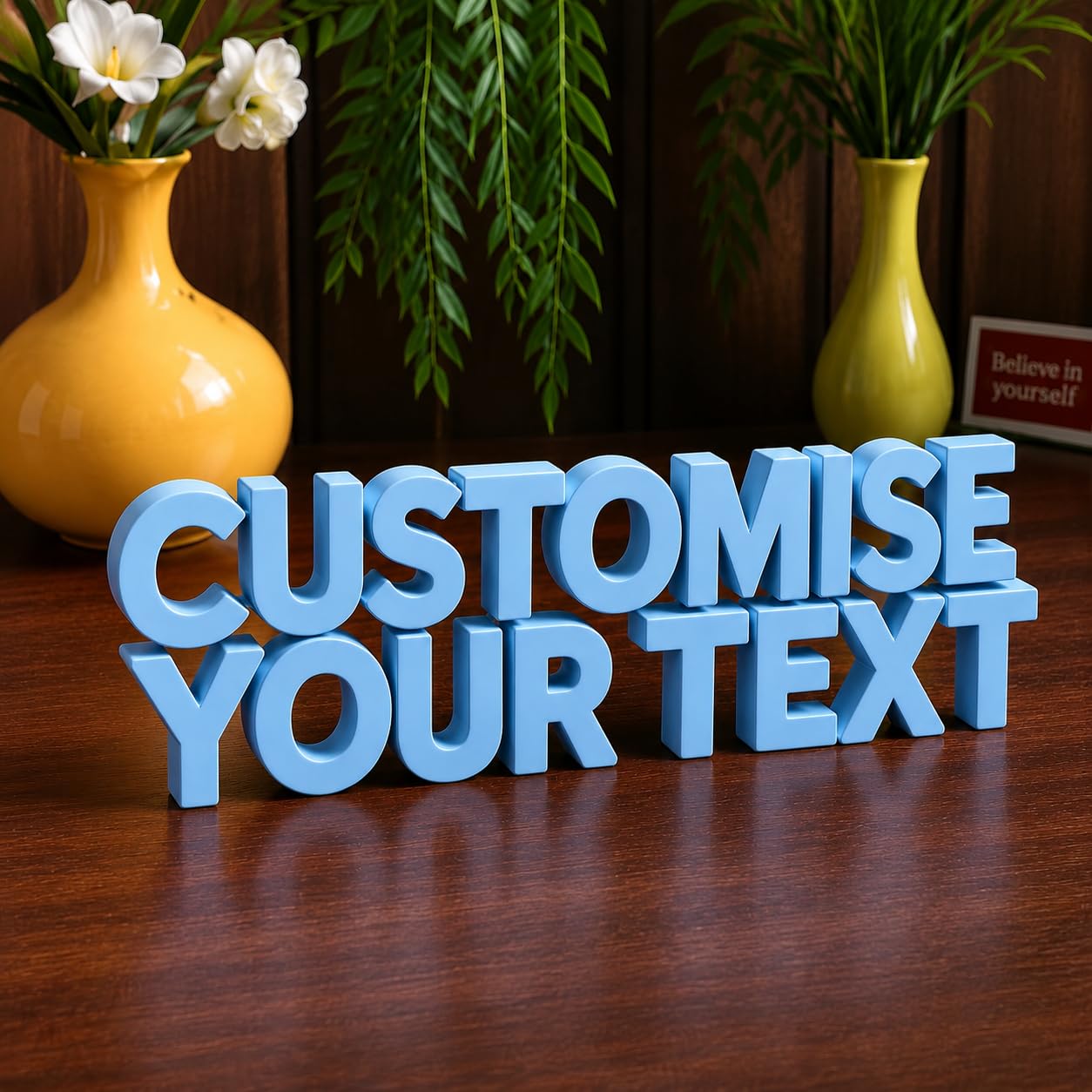 RIA Studio Colorful Table Top Personalised Names, Quotes, Tag Lines Showpiece Stand for Gifting, Home & Office Decor-image-5