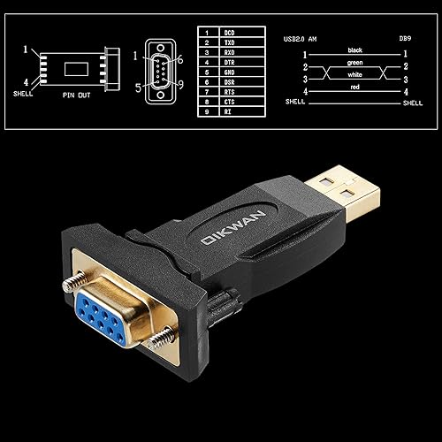 Miniatura 4 de OIKWAN Adaptador USB a RS232 con chip FTDI, convertidor USB a DB9 Serial Hembra Compatible con Windows 10, 8.1, 8, 7, Vista, XP, Linux y Mac OS X