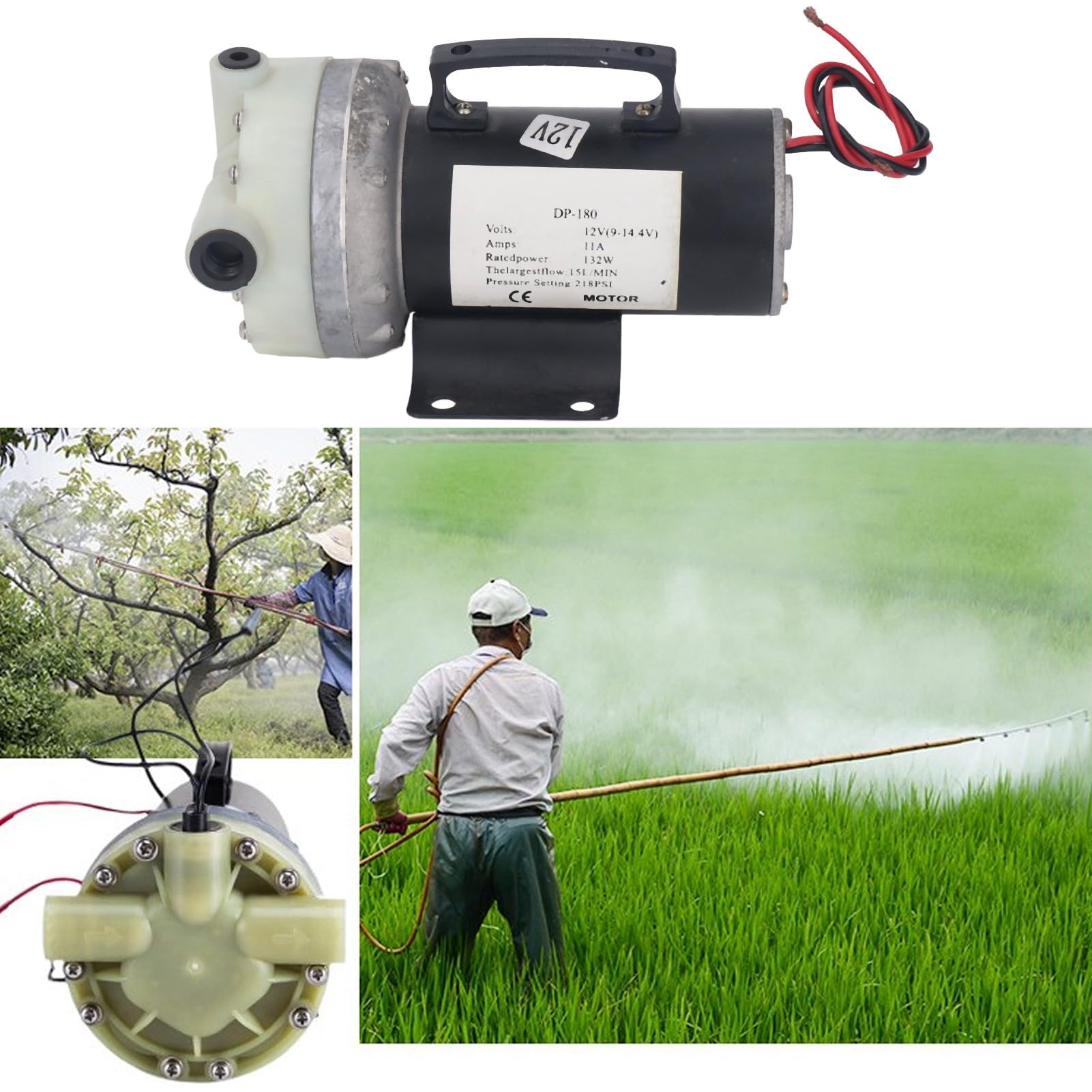 Cocoarm Membranowa Pompa Wodna, 12 V, Elektryczna, Wysokociśnieniowa, Samozasysająca Pompa Wspomagająca, 15 L Min, rdzeń z Czystej Miedzi, wysokość Podnoszenia 100 M, Wyłącznik Ciśnieniowy, do