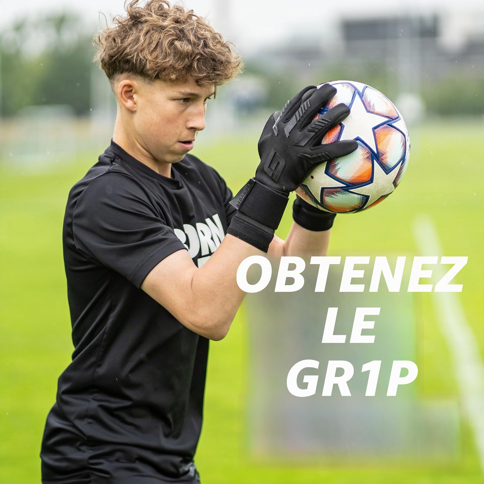 GRIPMODE Blackout Hybrid 2.0 Gants de Gardien de But - pour Tous Les Temps avec revêtement Griptec® Latex - Gant Football - Gant Gardien Foot Adulte - Taille 7-11