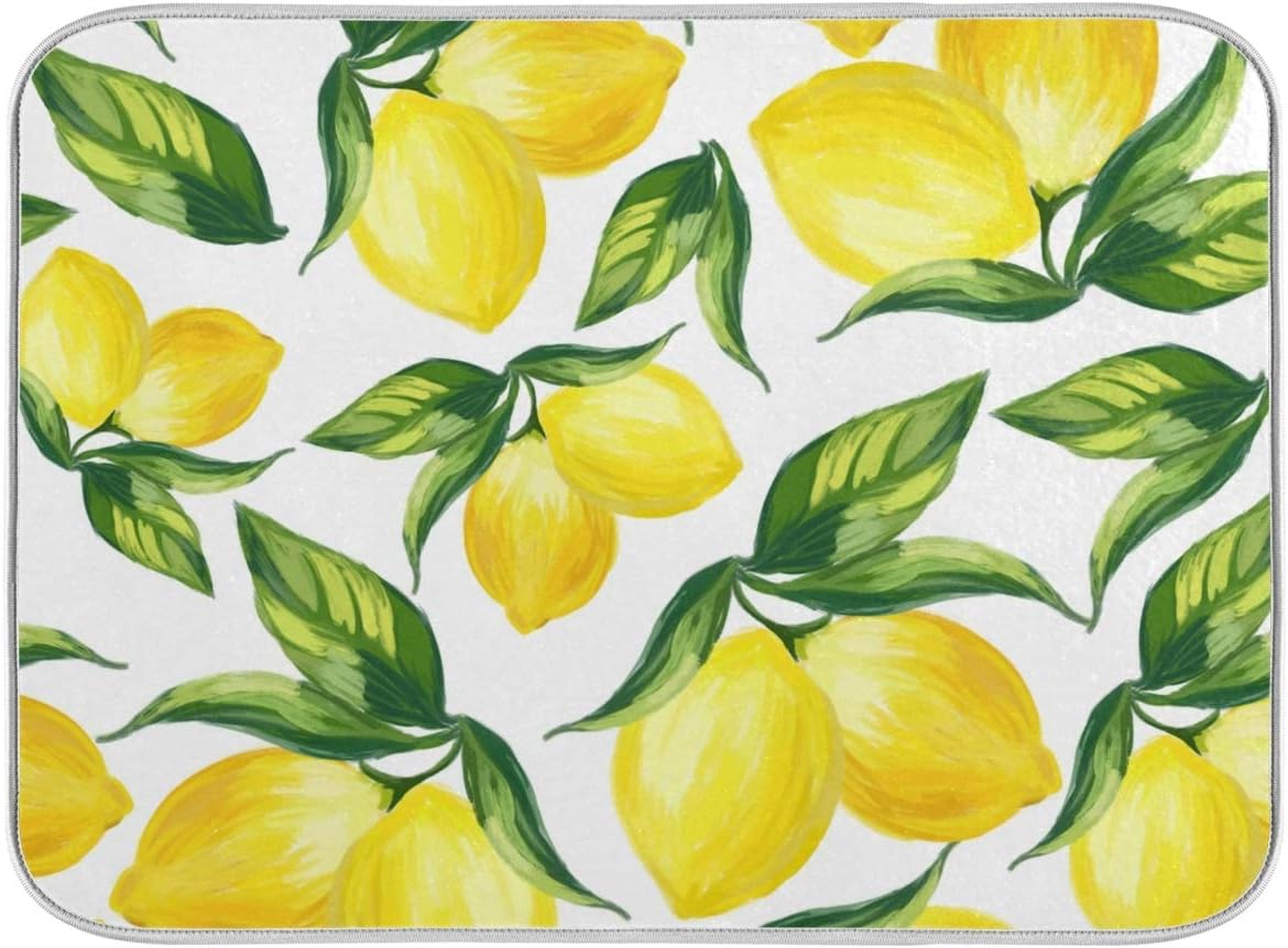 Amazon.com: Zonon 2 Pcs Lemon Dish Drying Mat for Kitchen Counter 16 x ...