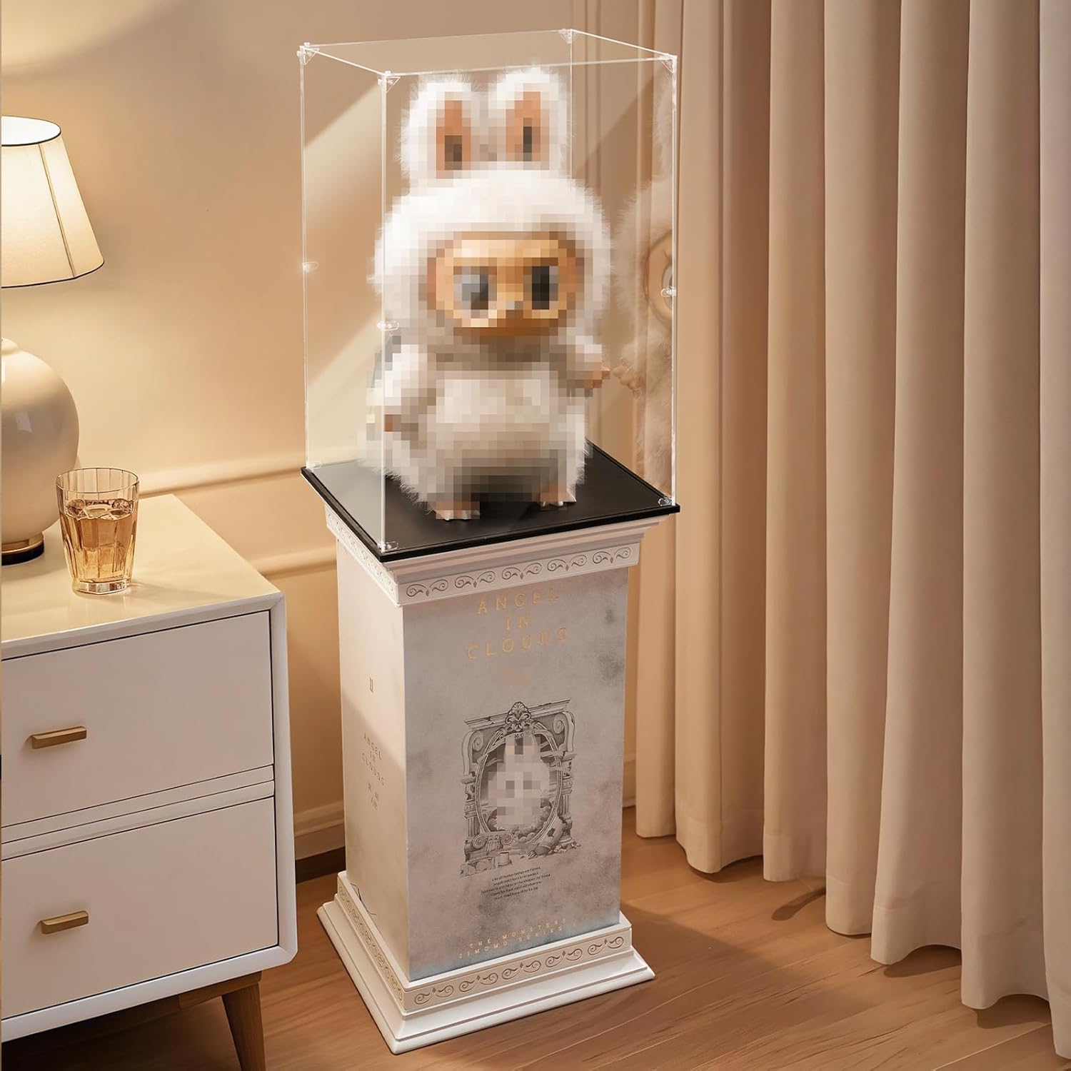 Transparent Acrylic Dust-Proof Protective Cover with Base for LABUBU and Zimomo Doll - Display Case & Showcase Box - Image 5