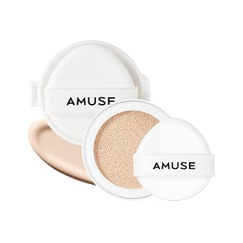AMUSE SEOUL Ceramic Skin Perfector Cushion Foundation Refill (1.5 NATURAL REFILL) - Flawless Coverage, Semi Matte Glow, Long Lasting, Lightweight Satin Finish, Vegan, Korean Beauty Makeup (15g)