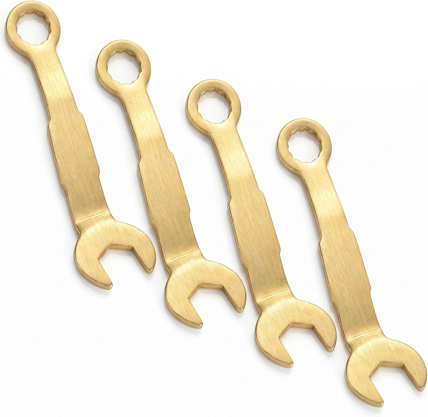 Llave de ajuste para puertas empotradas tipo bolsillo, 4 piezas, ángulo de 3/8 pulgadas, modelo N7164, color dorado, fabricada en hierro