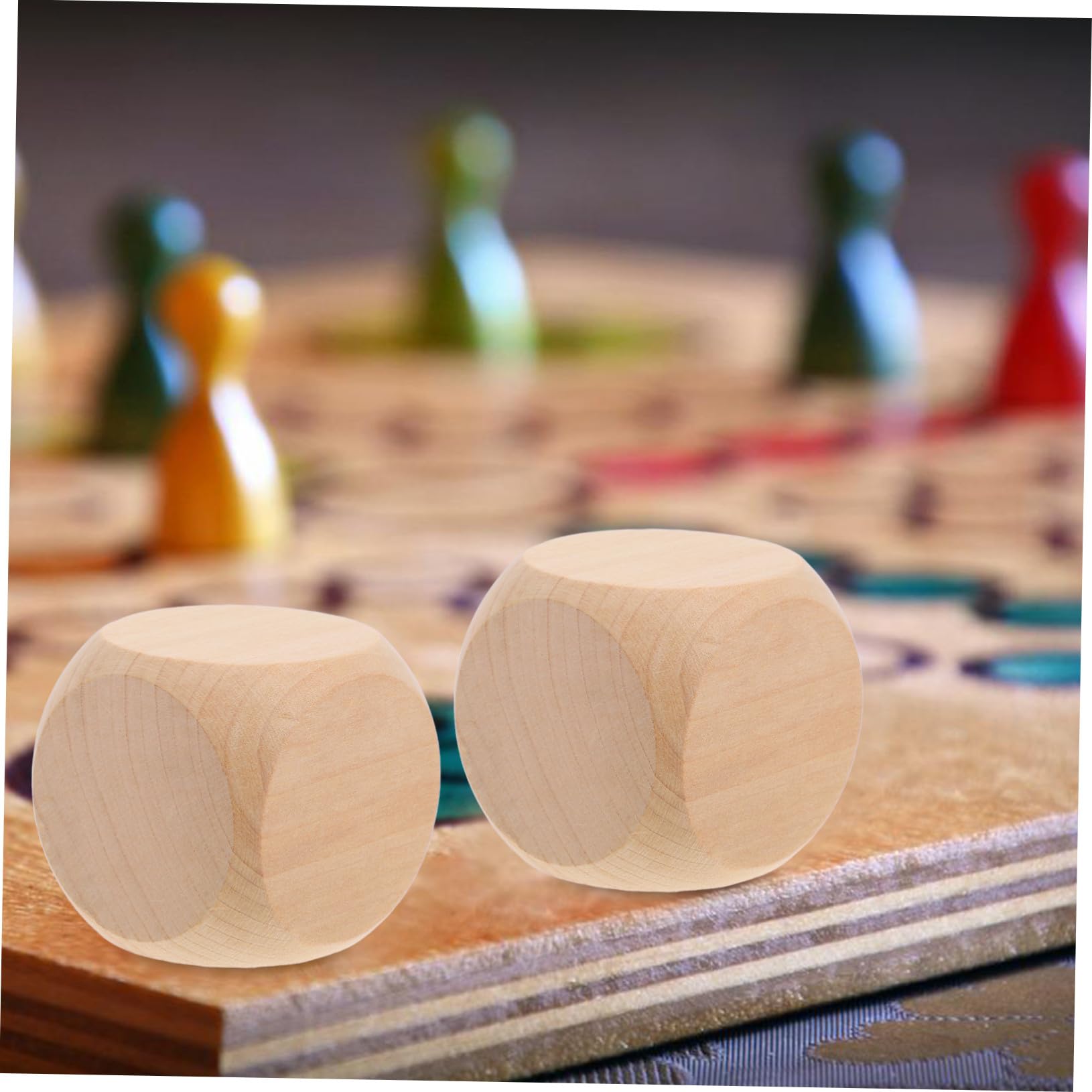 WOONEKY Dés Vierges en Bois 50mm, Lot de 8, Cubes à Six Faces
