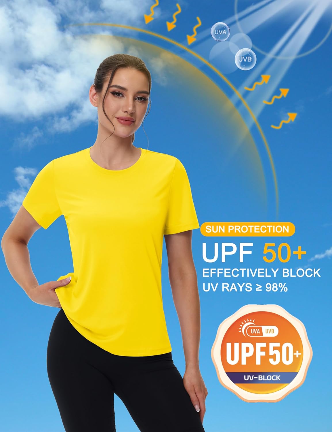 MAGCOMSEN Women's Short Sleeve T-Shirts UPF 50+ Sun Protection Quick Dry Athletic Running Workout Rash Guard Tops - Image 4