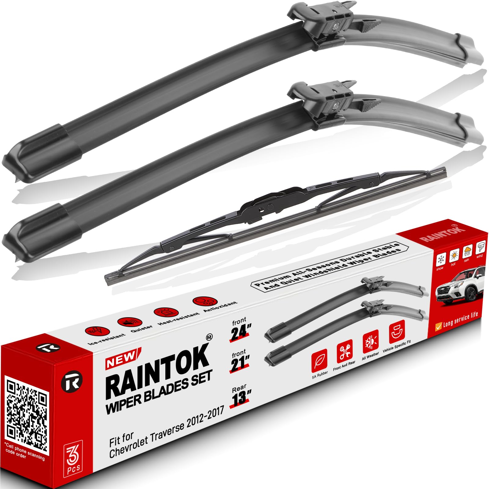 Windshield Wiper Blades Replacement for Chevy Chevrolet Traverse 2012-2017