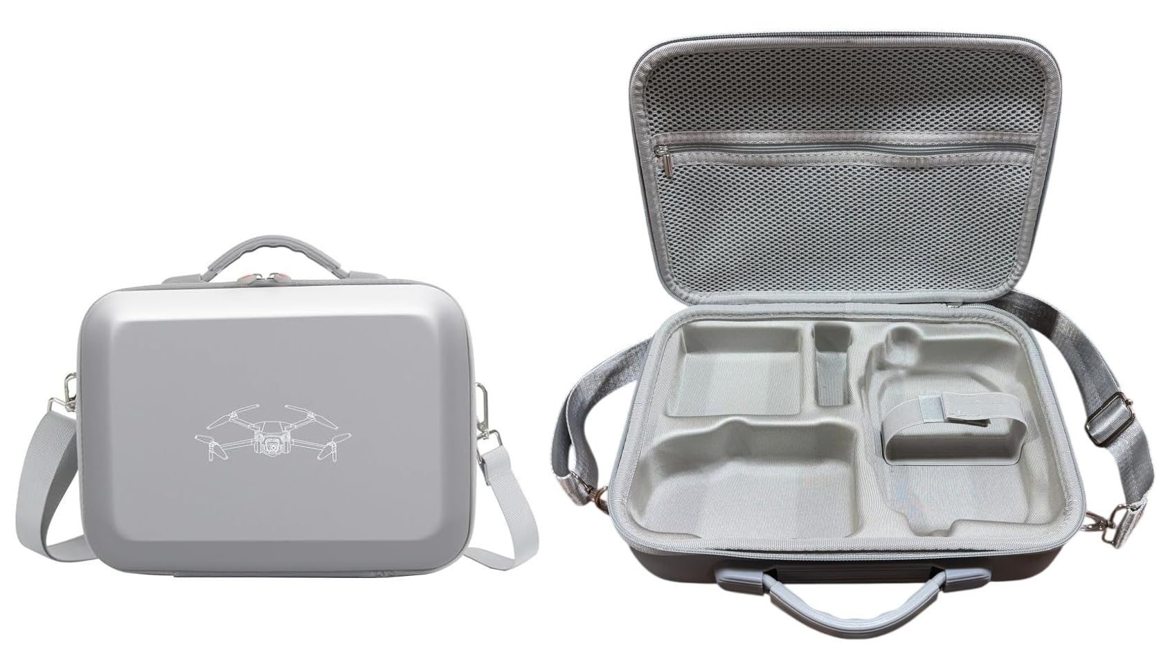 M.G.R.J® Carrying Case for DJI Mini 4 Pro RC 2, Travel Portable Shoulder Bag for DJI Mini 4 Pro RC 2 Remote Controller & Accessories (Hard|PU Leather|Grey)-picture-18