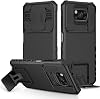 Funda Compatible para Xiaomi Poco X3, Cubierta de PC trasera + TPU suave con anillo de soporte, Negro 1