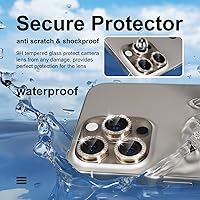 Vista 10 de Misea [3+1] for iPhone 14 Pro/iPhone 14 Pro Max Camera Lens Protector Bling, 9H Tempered Glass Camera Cover Screen Protector Metal Individual Ring