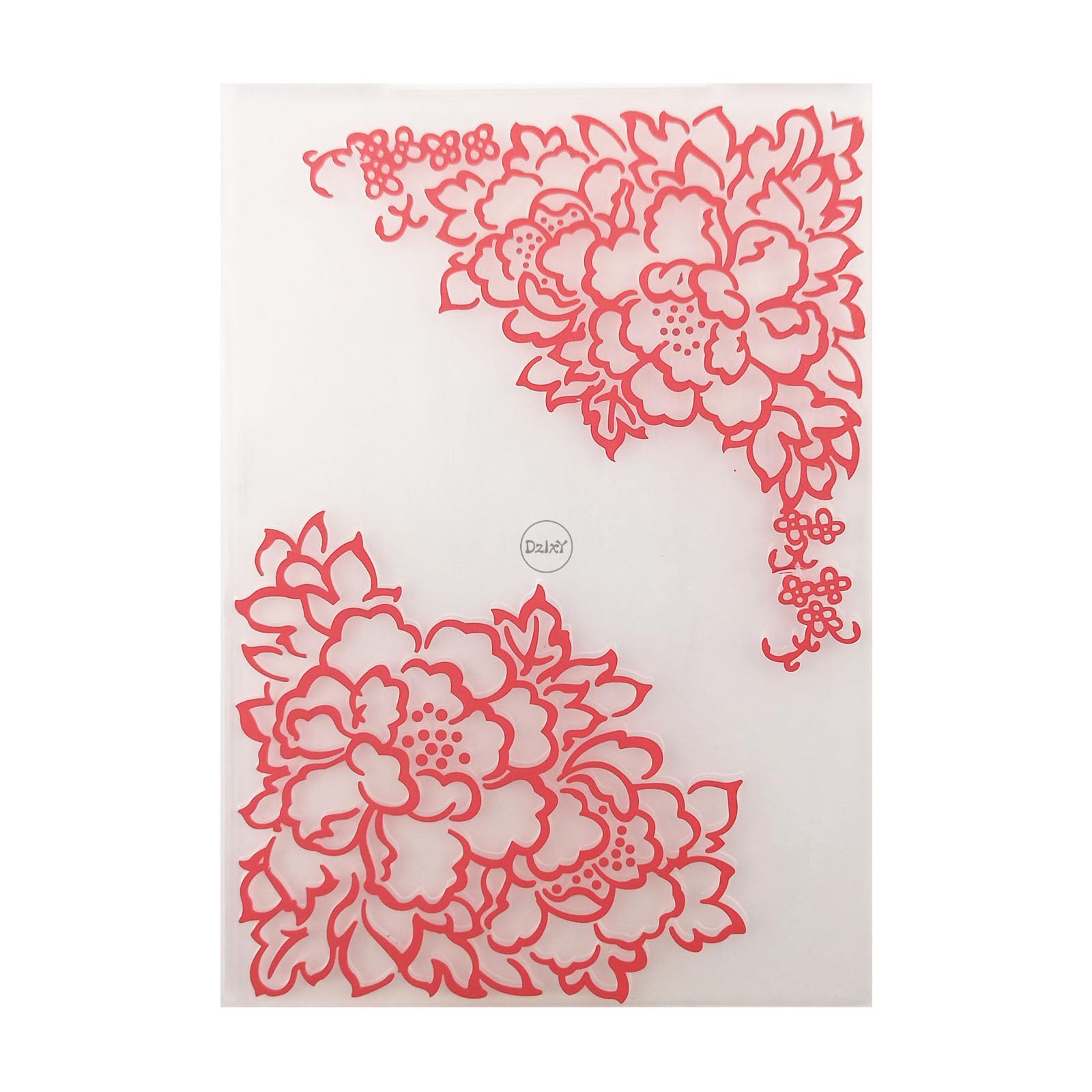 DzIxY Peony Flower Plastic Embossing Folders for Cards Making Supplies DIY Paper 3D Scrapbook Stencils Album Crafts Decoration Template