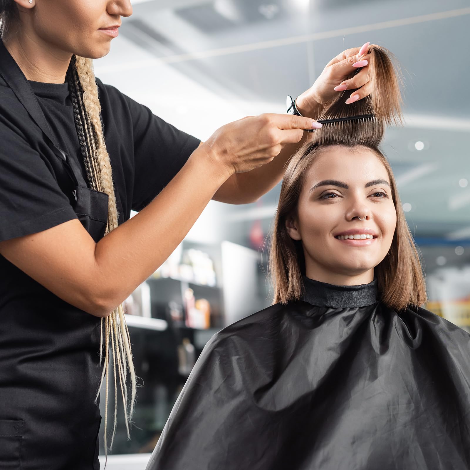 Liitrsh 12 szt. zestaw akcesoriów do salonu fryzjerskiego, w tym 6 szt. fartuch stylisty włosów z kieszeniami, 6 szt. peleryna stylisty włosów, wodoodporny fartuch fryzjerski, sprzęt do salonu