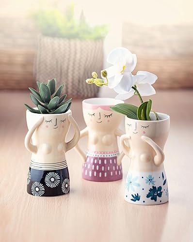 Miniatura 6 de Reyna Tetona Señora Jarrón Tinta Floral