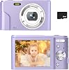 Digital Camera for Kids Boys Girls - 36MP Kids Camera with 32GB SD Card Full HD 1080P Rechargeable Electronic Mini Camera for Students Teens Kids Purple
