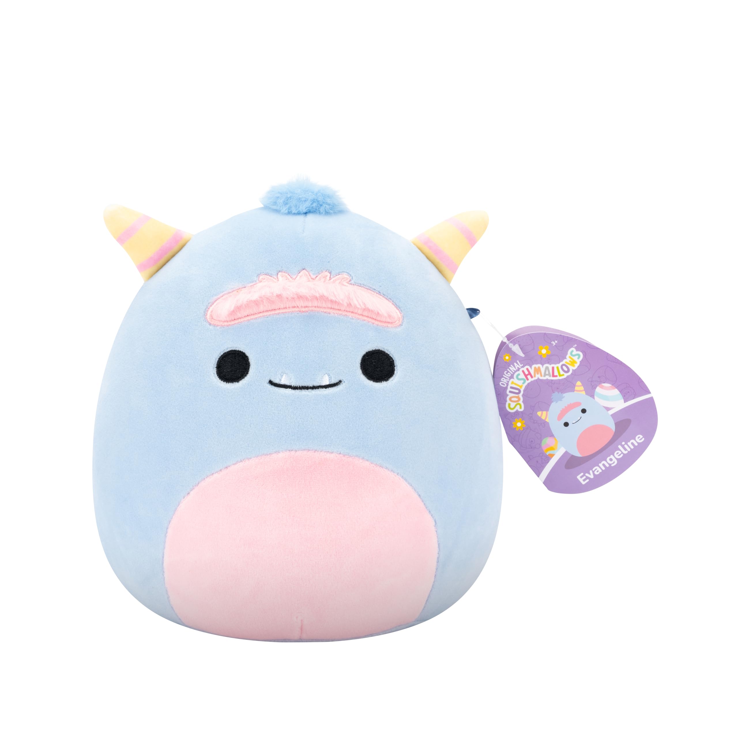 Squishmallows Original 8-Inch Connor with Blue Flower Embroidery - Official Jazwares Plush: Squishmallows Original 8in Evangeline The Blue Monster – Official Jazwares Easter Plush (Little)
