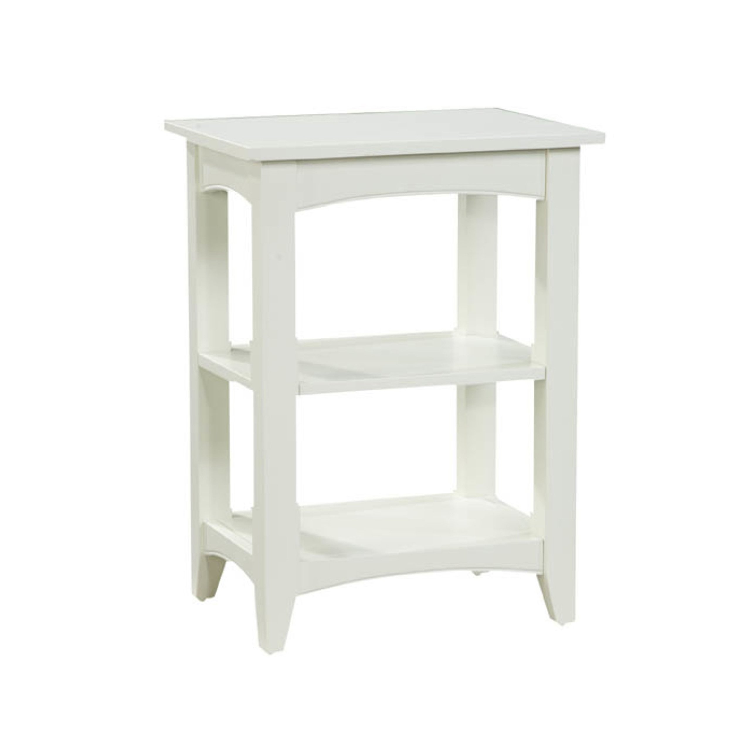 Shaker Cottage End Table, Ivory - 2 Tier Storage Shelves, Durable Hardwood and Composite Wood Construction, Easy Assembly, Versatile Side Table for