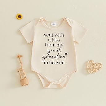 Sent With A Kiss From My Great Grandpa Grandma Baby Boy Girl Outfit Romper
