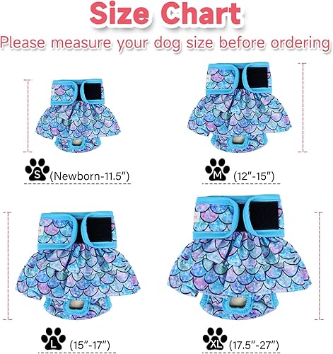 Miniatura 2 de Langsprit Pañales para perras (3 unidades), lavables sin fugas, altamente absorbentes para perros en celo, incontinencia, micción excitable o