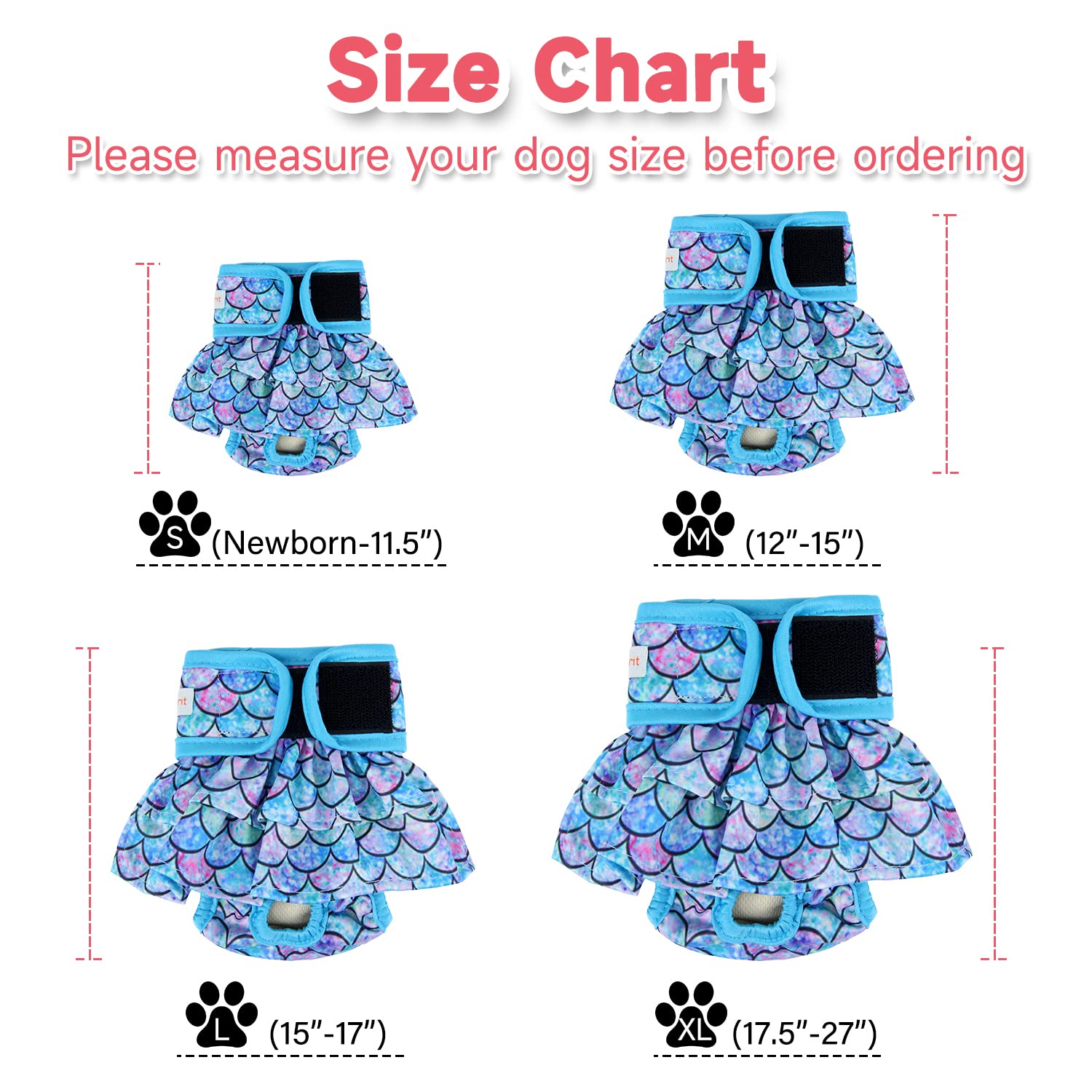 Langsprit Pañales para perros hembras (paquete de 3), pañales lavables sin fugas, pañales altamente absorbentes para perros hembras en calor, incontinencia, micción excitable o período, pañales