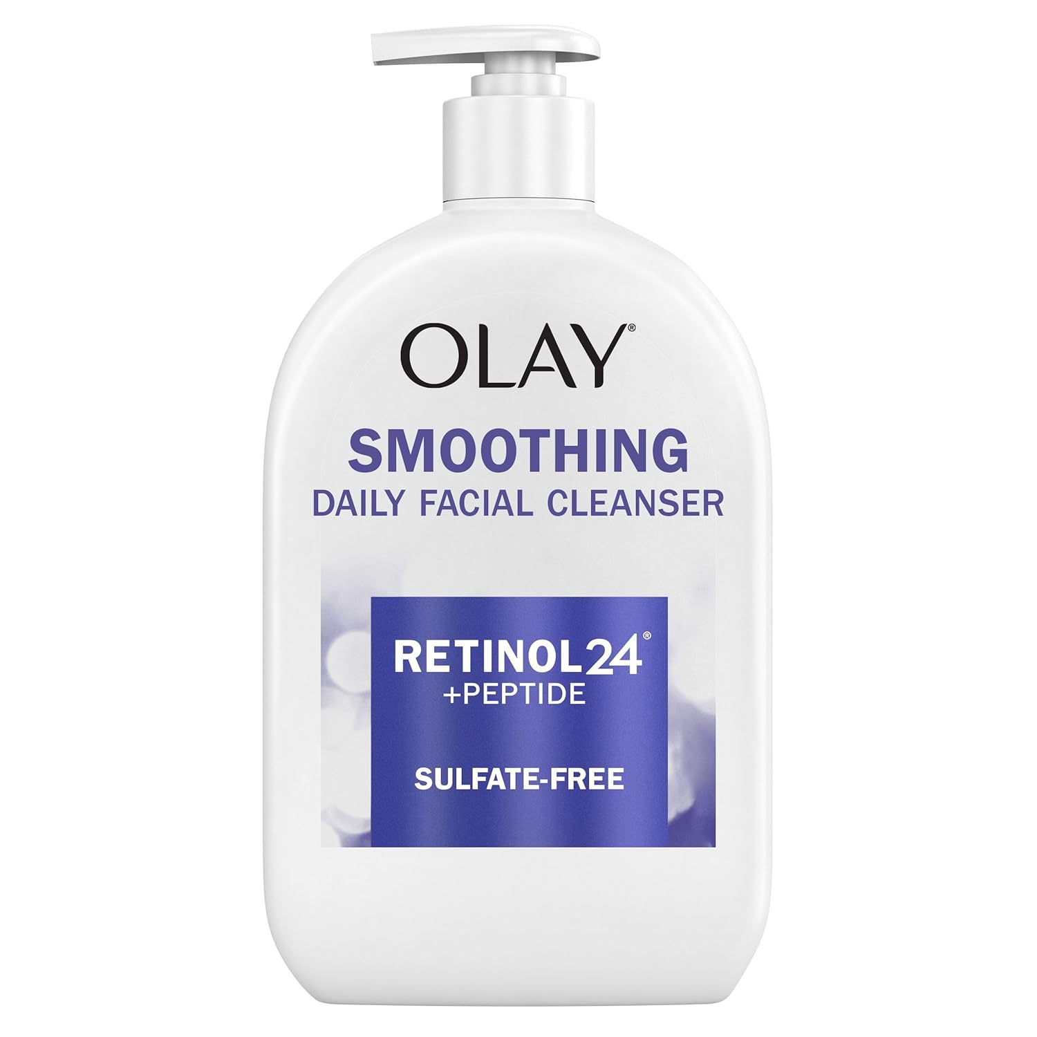 Olay Face Wash, Daily Facial Cleanser with Retinol, Peptides & Glycerin – Smoothing, Noursihes Skin Surface, Hydrates while Cleansing – Sulfate-Free, Paraben-Free, 16 Oz
