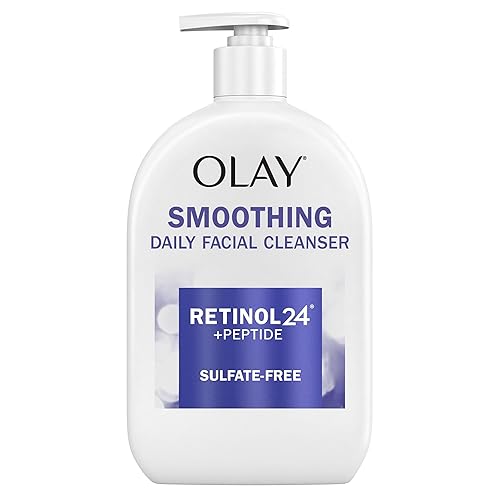Olay Lavado facial, limpiador facial diario con retinol, péptidos y glicerina, alisa, nutre la superficie de la piel, hidrata mientras limpia - Sin