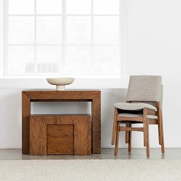 Transformer Table Solid Wood Dining Chairs, Brown, Set of 2 | Ergonomic, Upholstered, Modern Design, Easy Assembly