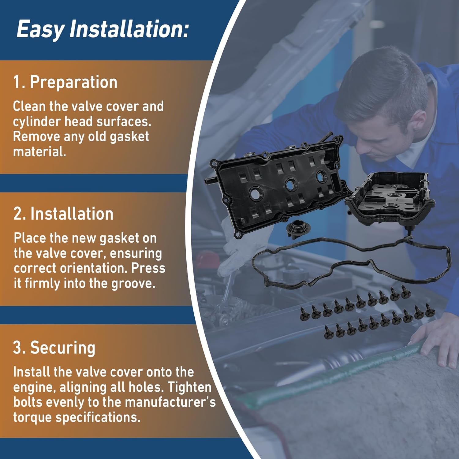 Left and Right Engine Valve Covers and Gaskets Set Compatible with 2003-2006 Infiniti G35, Nissan 350Z, 2006-2008 Infiniti M35, 2003-2008 Infiniti FX35 (V6 3.5L) -OE# 13264AM610 13264AM600
