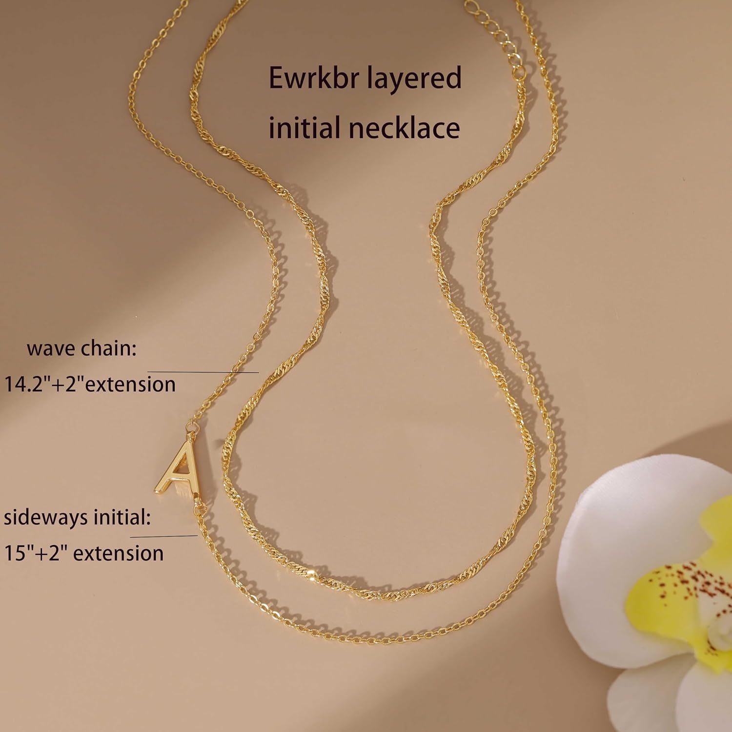 Ewrkbr Layered Initial Necklaces for Women, Dainty Gold Letter Necklace Stack 14k Gold Plated Layered Initial Choker Necklace for Women Trendy Simple Gold Necklace Set Fashion Womens Jewelry Set - Image 4