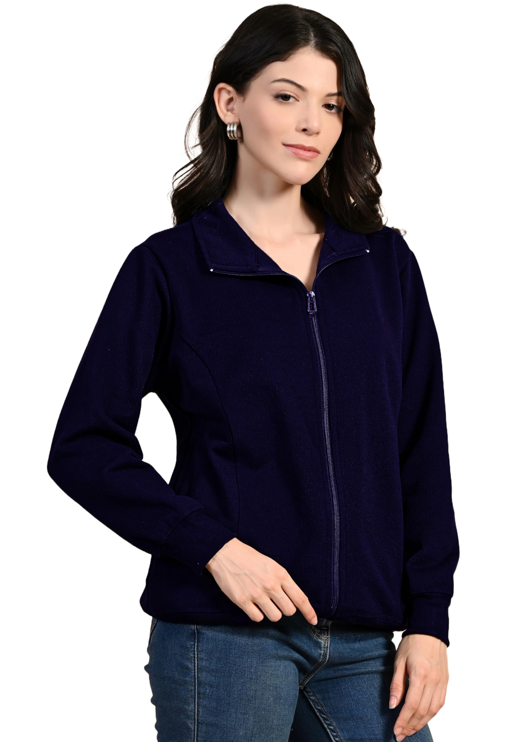 Women's Full-Zip Jacquard Full Sleeves Jacket - Lightweight, Stylish, and Comfortable-picture-33