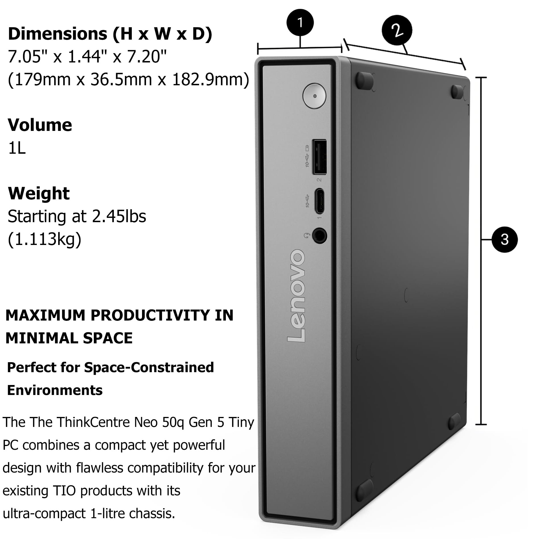 Amazon.com: Lenovo ThinkCentre neo 50q Gen 5 Tiny Desktop | Intel