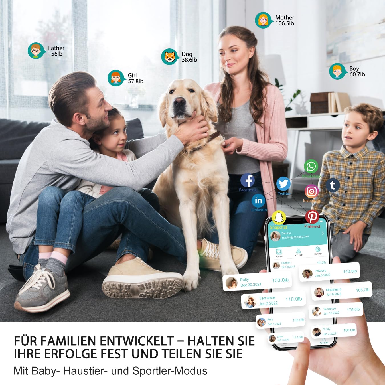 ABLEGRID Wiederaufladbar Körperfettwaage, LED Personenwaage Digital Mit Körperfett Und Muskelmasse Körperfettanalyse, 16 Messungen Der Körperzusammensetzung BMI, Herzfrequenz, 180kg, Schwarz
