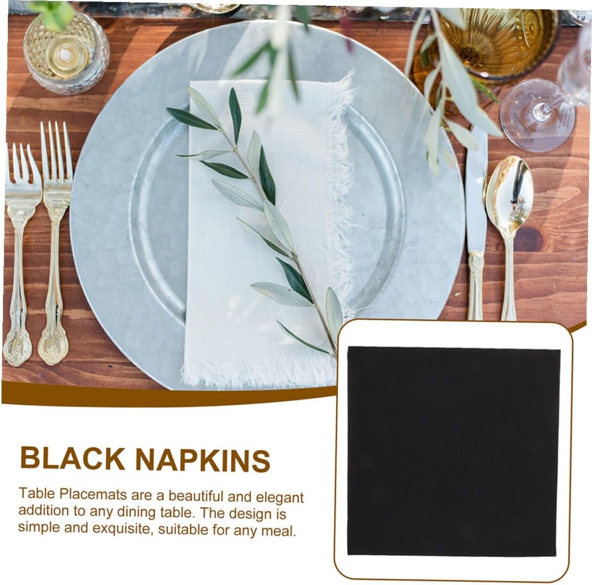 Disposable Dinner Napkins 2pcs 50pcs Black Thickened Paper Napkins High-grade Dust-free for Weddings Parties and Holiday Events