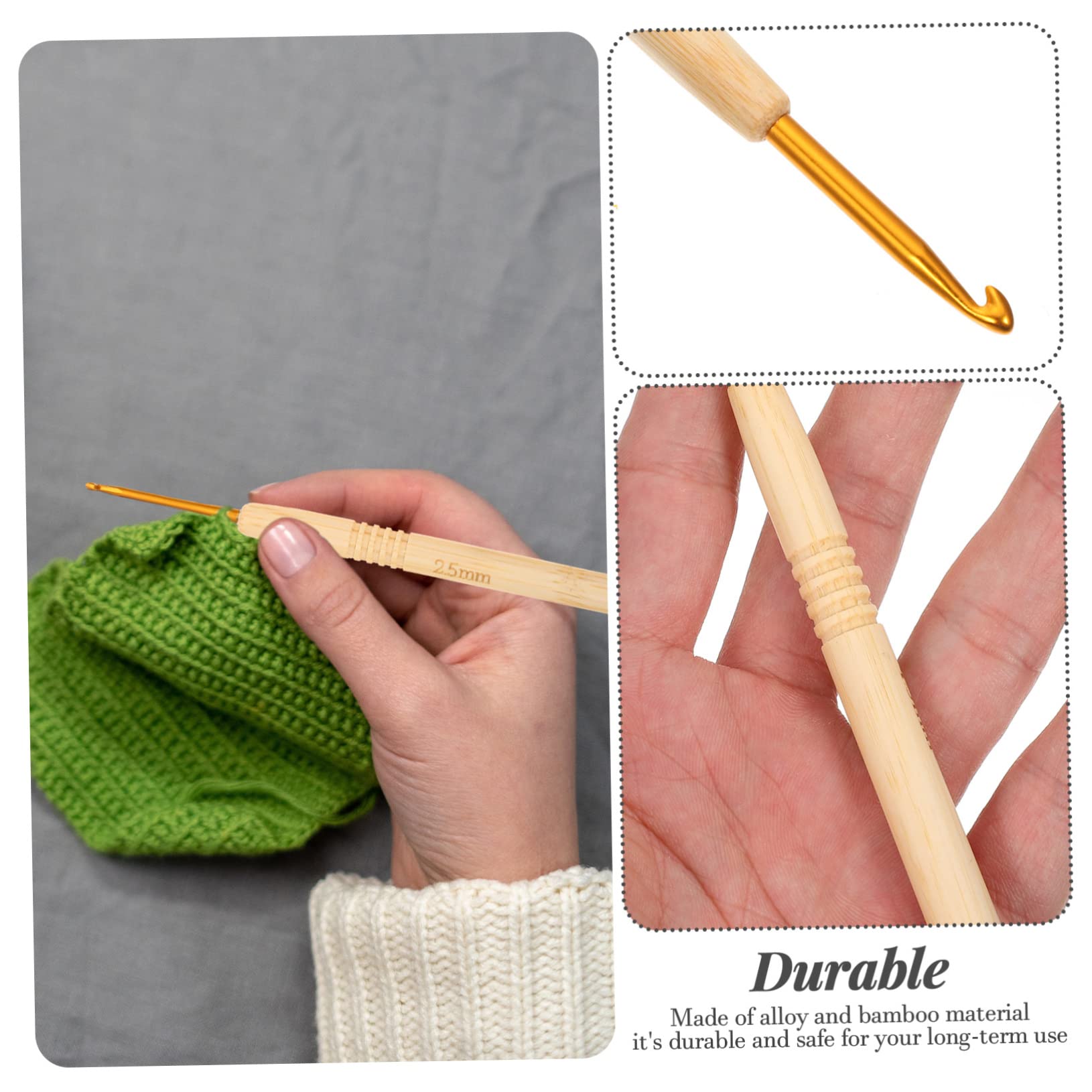 4 Juegos Tejer Empuñaduras De Ganchillo Marcadores Alfiler Ganchos De Crochet Ergonómico Agarre Encimera Cuentas Gancho De Crochet Intercambiable Manos Patas Bambú 9 Piezas X 4