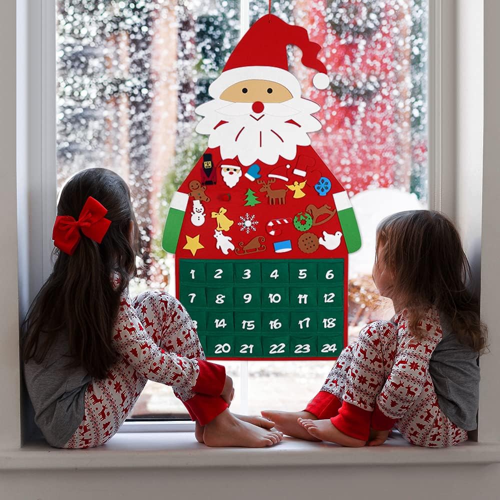 Buy Christmas Advent Calendar 2022, 3.4 FT Santa Hanging Countdown