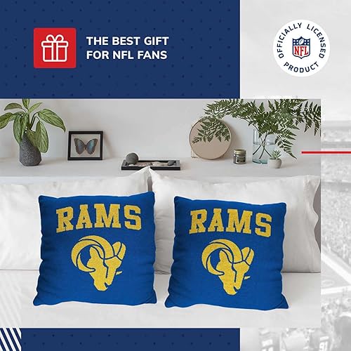 Miniatura 4 de Northwest NFL - Almohada decorativa de fútbol, poliéster y elastano de alta calidad, 14 x 14 pulgadas, decoración del hogar, almohada elegante y