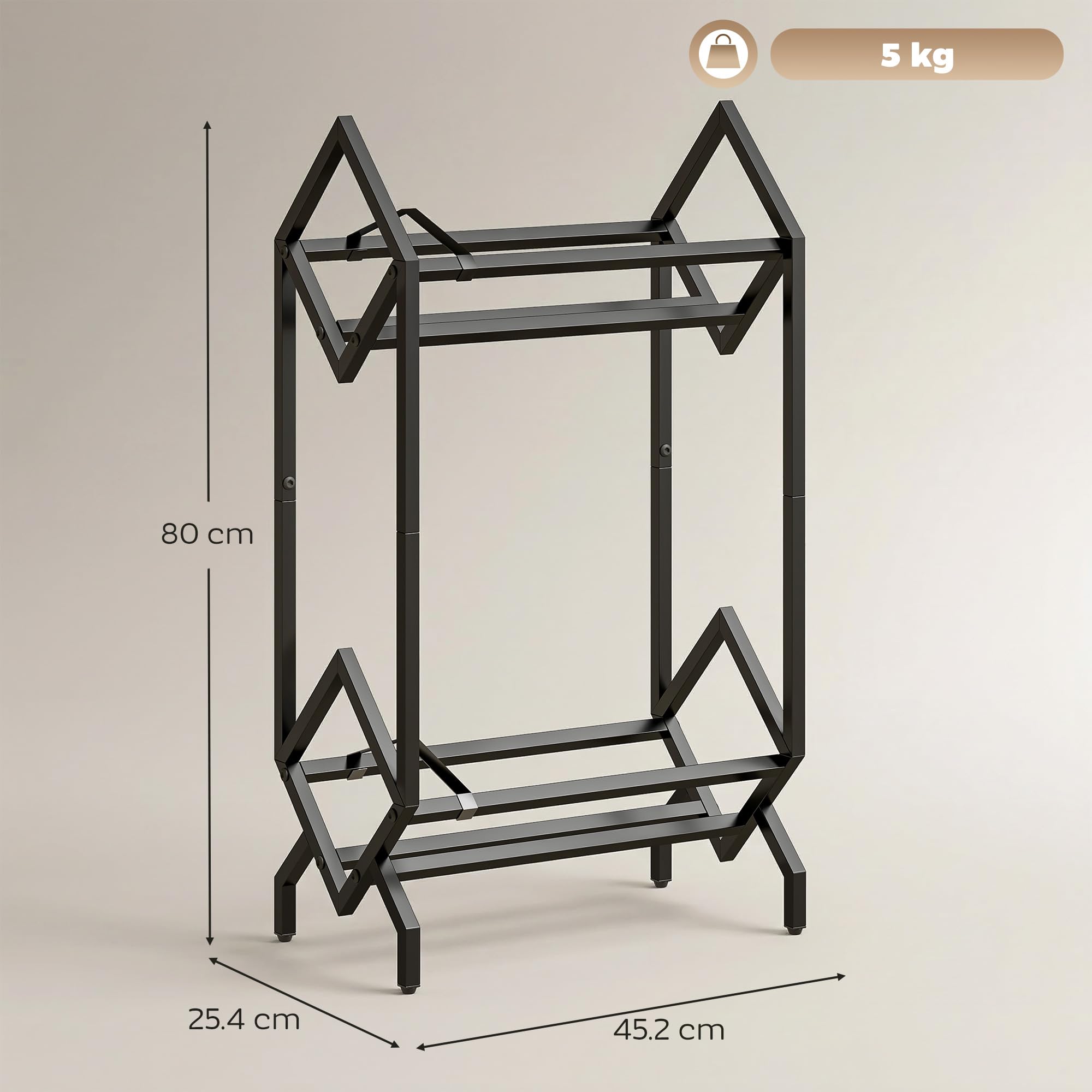 Meuble porte-CD HOMCOM à 2 niveaux en métal, étagère pouvant contenir 50 CD, peu encombrante, meuble porte- pour DVD et livres, pour le salon, la chambre à coucher ou le bureau, 45,2 x 25,4 x 80