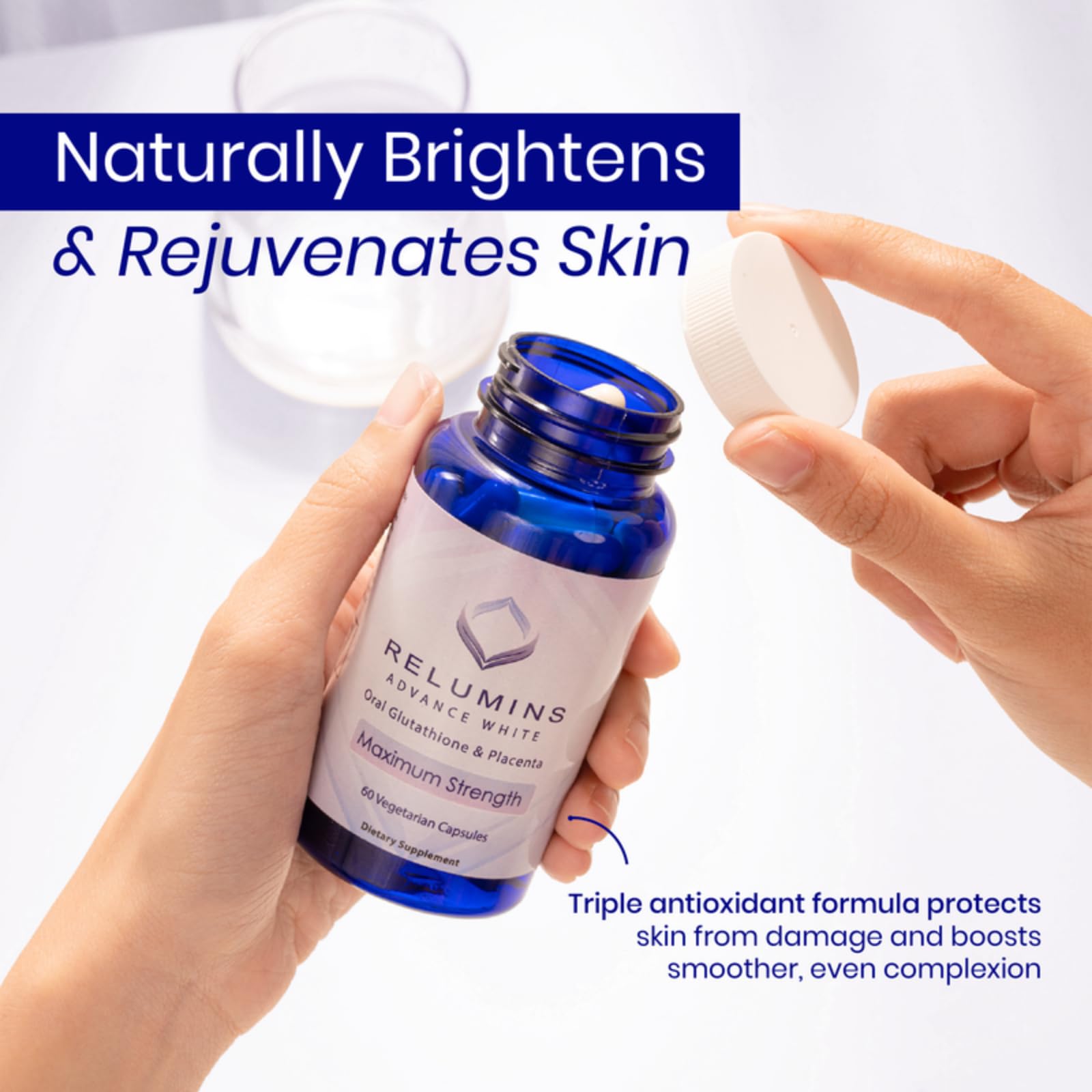 relumins 1650mg glutathione review Amazon.com : Relumins Advanced White Glutathione Capsules - Max Strength  Supplement with ALA, Placenta, Rose HIPS & Vitamin C - Supports Collagen &  Youthful Skin, Made in USA