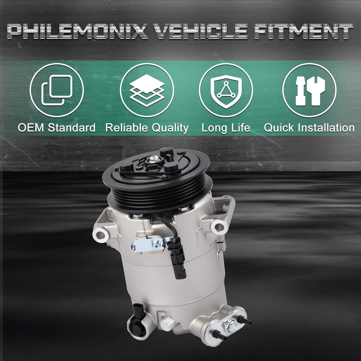 168344 AC Compressor with Clutch, Fit for 2017-2022 Chevy Colorado 3.6L, 2017-2022 GMC Canyon 3.6L Replace CO-11485C, 84027575