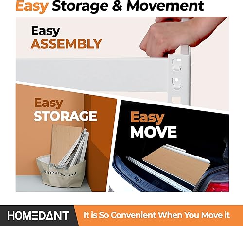 Miniatura 6 de HOMEDANT Estantes de almacenamiento de 5 niveles ajustables laminados sin pernos para garaje, estantería de metal resistente, estante para almacén,